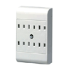 15Amp 125V 6 Flat Plugs Plug-In Outlet Adapter