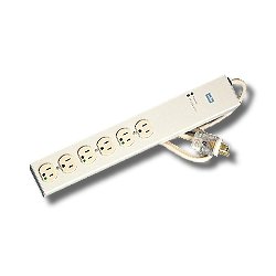 Leviton Hospital Grade Tamper Resistant 6 Outlet Plug Strip with Clear Plug