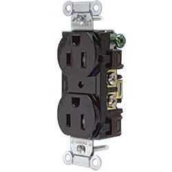 Hubbell Duplex Tamper-Resistant Commercial Side and Back Wired Receptacle, NEMA 5-15R