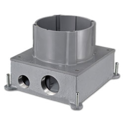 Hubbell SystemOne Round, Multi-Service Floor Box - Cast Iron with Non-Metallic Riser
