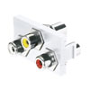 NetKey 1/3 Insert Module with 3 RCA Pass-Through Couplers - Composite Video
