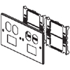 6000/4000 Series Four-Gang Overlapping Cover Two Duplex Openings and Two Series II Mini Adapters