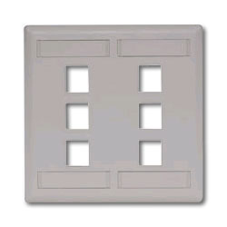 Hubbell IFP Double Gang Wall Plate - 6 Ports