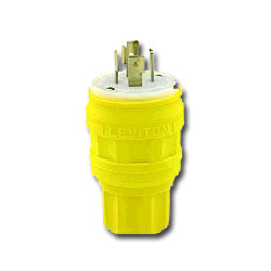 Leviton 30 Amp 480 Volt 3-Phase NEMA L16-30P Locking Industrial Grade Wetguard Plug