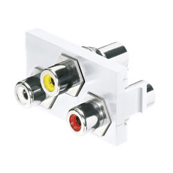 Panduit NetKey 1/3 Insert Module with 3 RCA Pass-Through Couplers - Composite Video