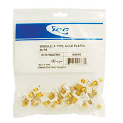 ICC F-type Gold Plated White Module (Package of 25)
