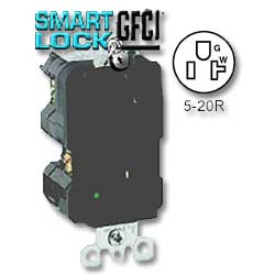Leviton 20 Amp Commercial Grade Smartlock GFCI Receptacle Back and Side Wired