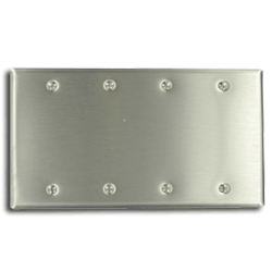 Leviton Commercial Grade Standard Size 4-Gang Blank Plate - Box Mount