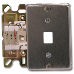 Suttle Stainless Steel 6-Conductor Wallplate with Quick-Connect & Mounting Lugs
