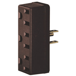 Leviton 15Amp 125V 3 Straight or Angle Plugs Plug-In Outlet Adapter