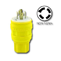 Leviton Wetguard Non-NEMA, Non Grounding Plug (For Replacement Use Only)