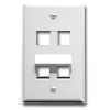 Angled Bottom 4 Port Single Gang Faceplate