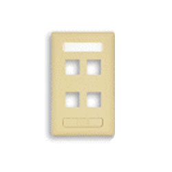 ICC Single Gang 4 Port Faceplate with Station ID