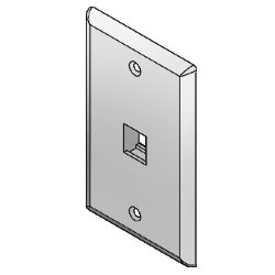 ICC 1-Port 1-Gang Flat Faceplate (Package of 25)