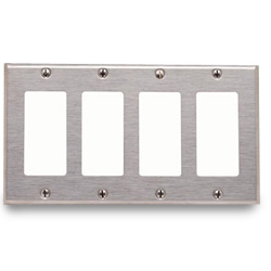 Leviton Stainless Steel 4 Gang Decora/GFCI Wallplate