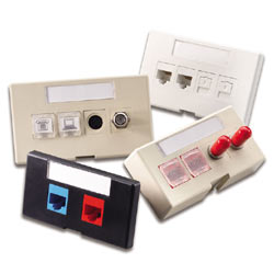 Leviton QuickPort Modular Furniture Faceplates with ID Windows