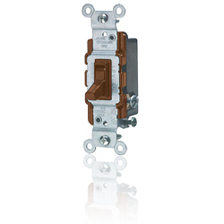 Leviton 15 Amp Framed 3-Way Toggle Quiet Switch with Grounding Screw