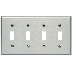 4-Gang Oversized 4-Toggle Metal Wallplate