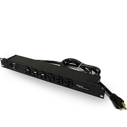 Legrand - Wiremold Rack Mount Plug In Outlet Center with Six 20 Amp Front Outlets and Lighted Switch