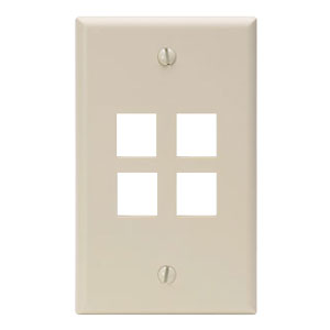Single Gang QuickPort Wallplate 4 Port