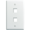 1 Gang, 2 Port Wallplate, Pack of 10