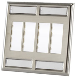 Legrand - Ortronics TracJack 8-Port Dual Gang Stainless Steel Faceplate