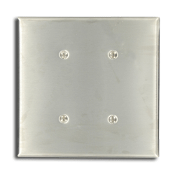 Leviton 2-Gang 2-Blank Standard Size Metal Wallplate