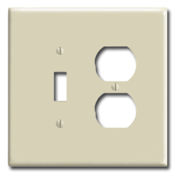 Leviton 2-Gang 1-Toggle 1-Duplex Oversized Thermoset Wallplate