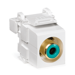 Leviton QuickPort RCA 110-Type Video Connectors with Green Barrel