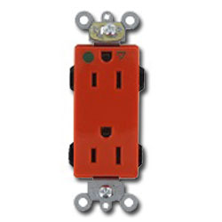 Leviton Lev-Lok Decora 15 Amp Hospital Grade Straight Blade Isolated Ground Duplex Receptacle
