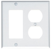 Stainless Steel Combination 2 Gang Wallplate (1 Duplex/1 Decora/GFCI)