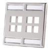 8 Port Dual Gang Stainless Steel Faceplate