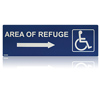 Area of Refuge Sign with Right Arrow