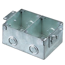 Hubbell 2-Gang Rectangular Stamped Steel Floor Box for Wooden Floors