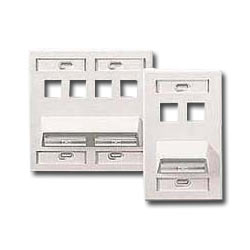 Leviton Angled 8-Port Wallplate with Four Angled Ports